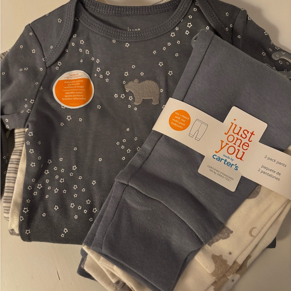 NWT Carter's Just One You Pants and Long-sleeve Onesies Bundle